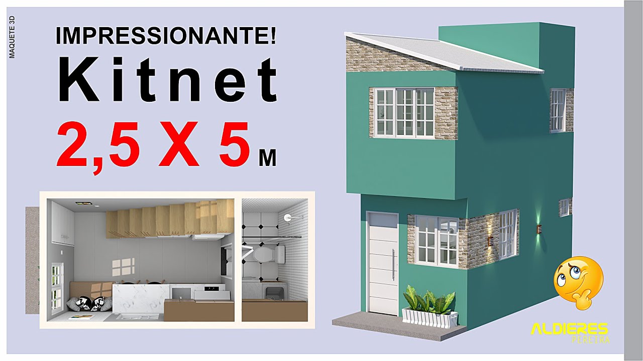 Impressionante Kitnet 2,5 x 5 metros – Incrível 25m²/ Kitnet de baixo custo