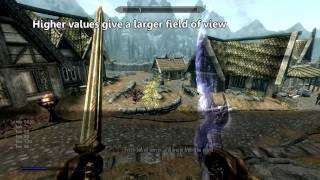 Change your field of view with the console in skyrim. PC Only IGNOR...