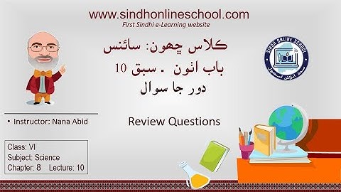 Review Questions| Science Class 6| Chapter 8| Lecture 10| by Nana Abid| Sindh Online School