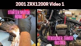 2001 ZRX1200 video 1: Starter motor howls bad! Plus, "tensioner tamer" install.