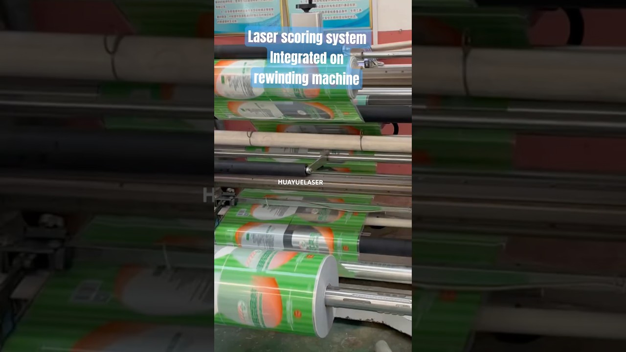 Laser scoring system integrated on customers' rewinding machine   