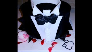 طريقة تحضير كيك عيد الميلاد و المنسبات بعجينة السكر | how to make tuxedo cake with fondant