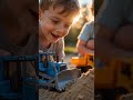 Kids Create a Mini Construction Site with Toy Trucks! #Shorts