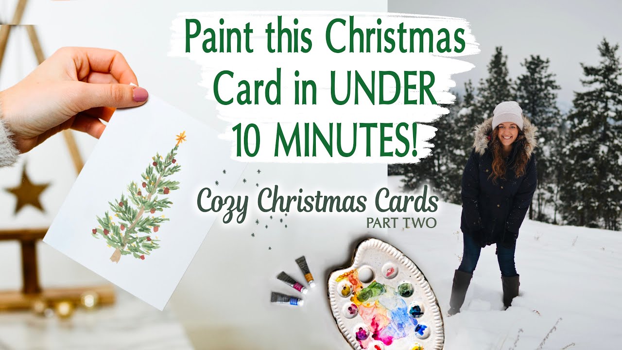 Cozy Christmas Cards in UNDER 10 MINUTES: Christmas Tree - YouTube