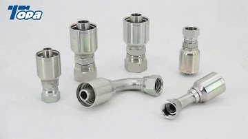 Topa Crimp Style Hydraulic Hose Fitting - 43 Series Fittings 45 Degrees Elbow JIC TP13743