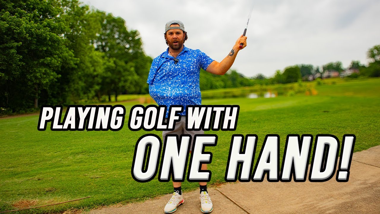 PLAYING GOLF ONE HANDED...*why is he so good at this?* YouTube
