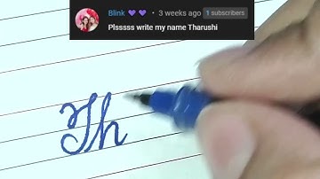 Tharushi - Beautiful name in Cursive writing | Cursive writing for beginners | #shorts