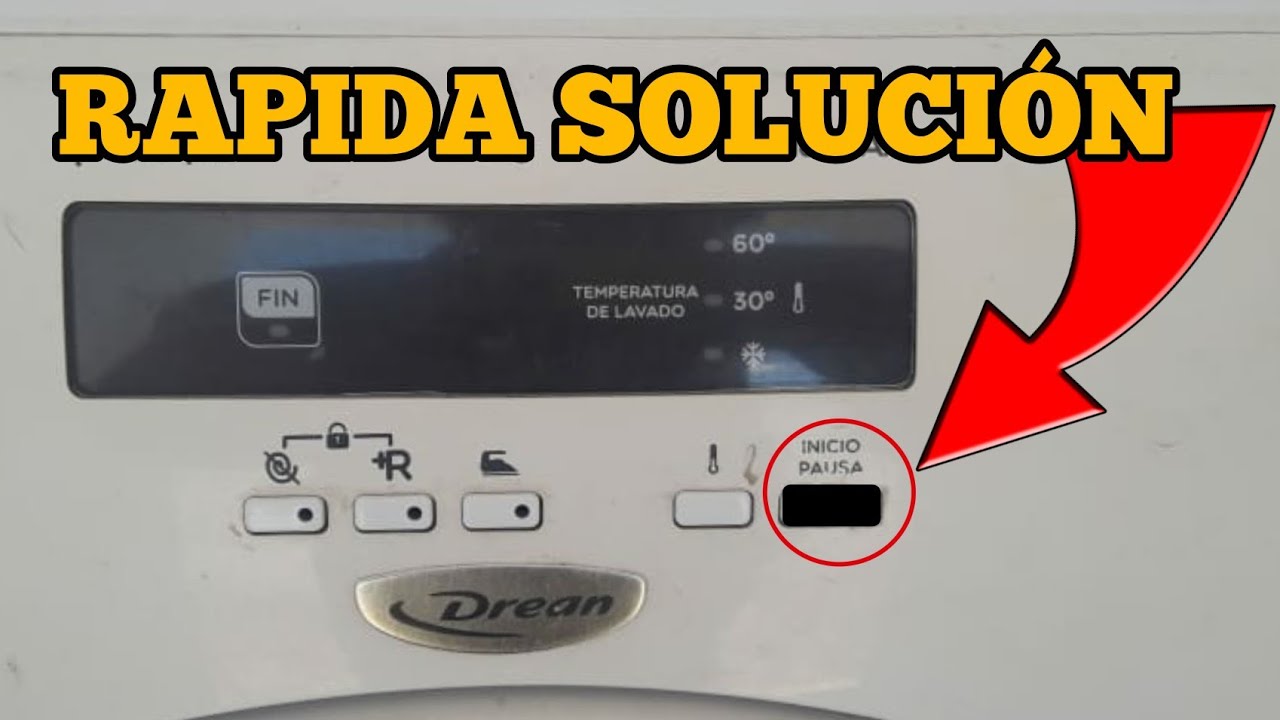 REPARAR BOTÓN Pulsador de ENCENDIDO (Hundido) - Lavadora Drean - YouTube