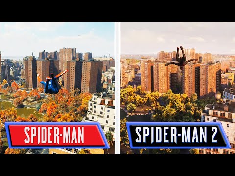 Spider-Man 2 vs Spider-Man Remastered PS5 | Playstation Showcase Gameplay Early Graphics Comparison