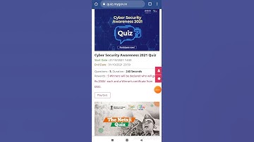 National Cyber Security Awareness Quiz Rewards: 5 Winners will be declared RS  2000 Cash Prize