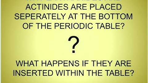 Reasons for separate position of f-block Elements in the modern periodic table.