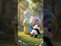 Happy panda in Bicycle 🐼 #kidssongs #learningvideos #nurseryrhymes #preschool #kids