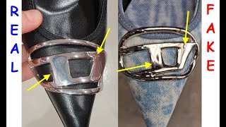 Real vs fake Diesel shoes. How to spot fake Diesel D Venus SB heels