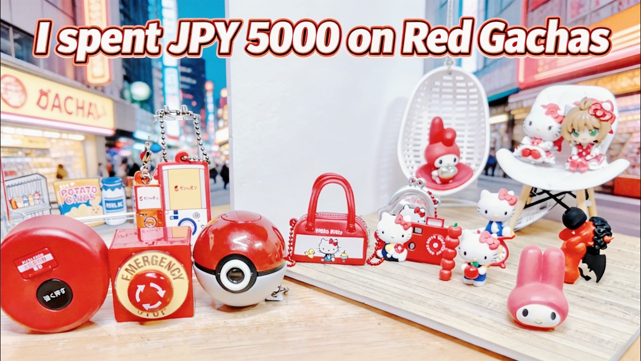 Latest Gachapon Hunt RED Gachapon Hunt in Japan ❤️ Sanrio, Pokémon,  Hello Kitty Unboxing Vlog!