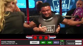 Chad Penson • 1St Place 987.5Kg Total (Raw W/ Wraps) • 100Kg Class • The American Pro 2022