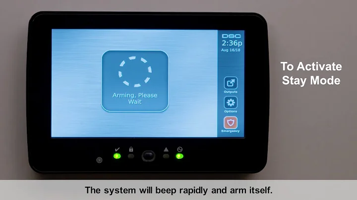 Activating Stay Mode on the PowerSeries Neo Touchscreen