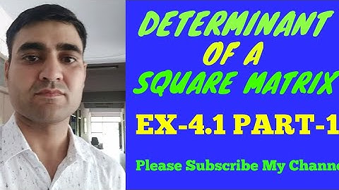 EX-4.1 PART-1 MATH Class 12 || DETERMINANT OF A SQUAEW MATRIX ||