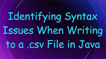 Identifying Syntax Issues When Writing to a .csv File in Java