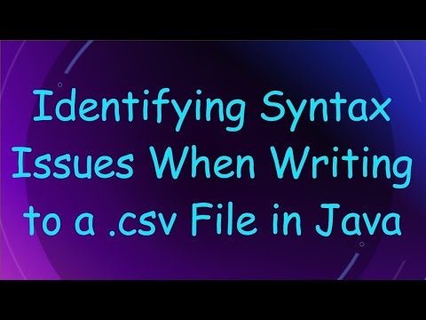 Identifying Syntax Issues When Writing to a .csv File in Java