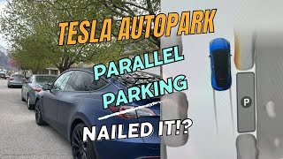 Tesla Autopark Parallel Parking: DIDN'T Nail It!?(FSD 12.3.3 Test)