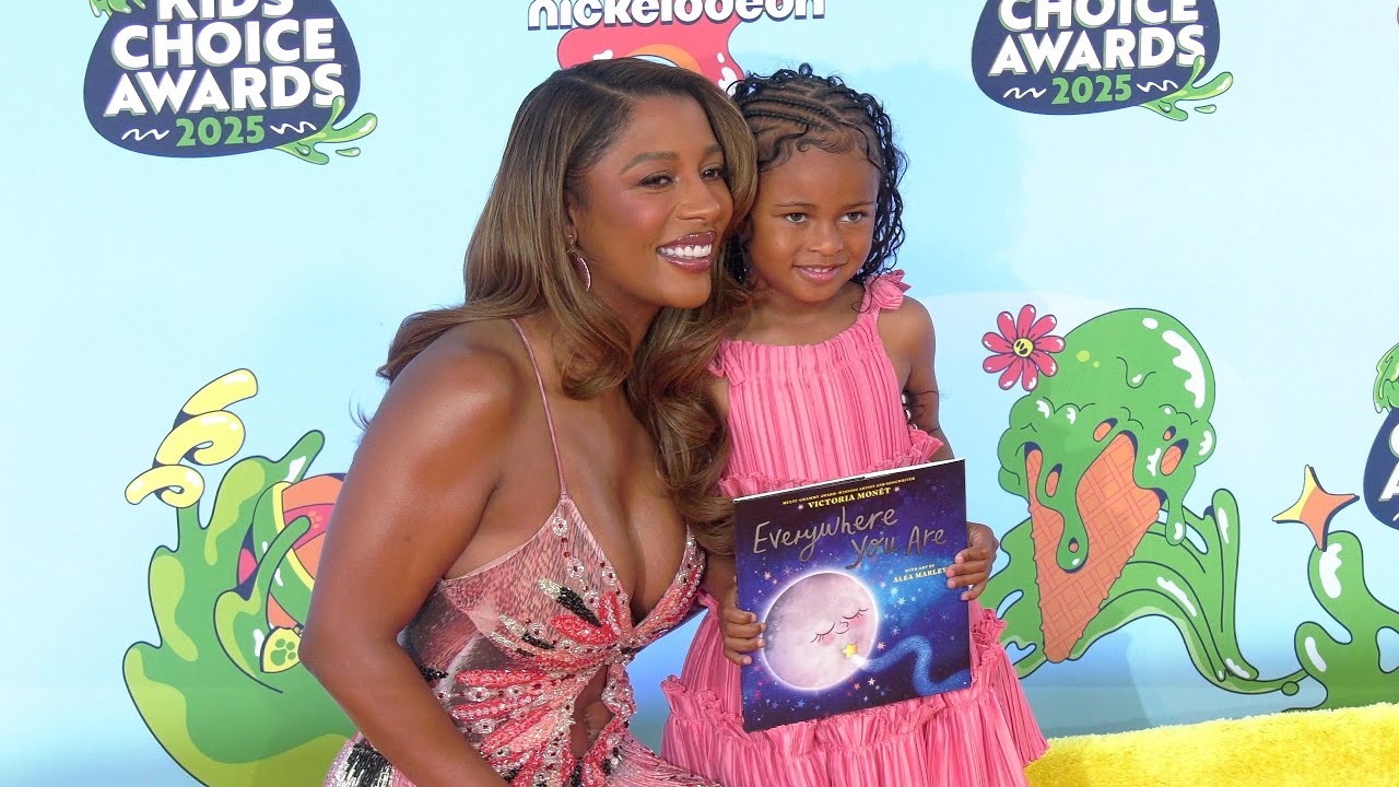 Victoria Monét and Hazel Monet 2025 Kids' Choice Awards Orange Carpet