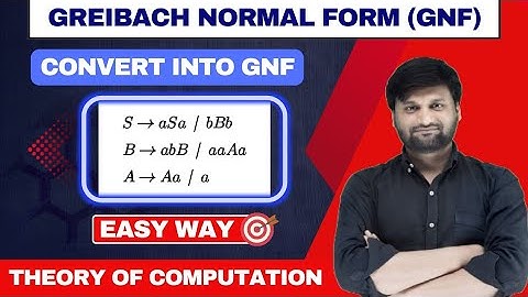Greibach Normal Form (GNF)| CFG normal form | TOC | FLAT | Solved Example-4