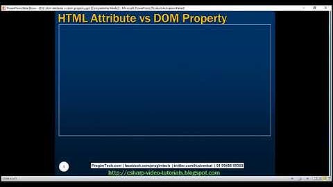 html attribute vs dom property