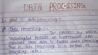 What is data processing & full explain in hindi|data processing kya hota hai|type of data processing
