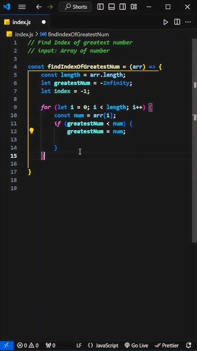 FIND GREATEST VALUE INDEX | JAVASCRIPT INTERVIEW QUESTION | #code4logic ...