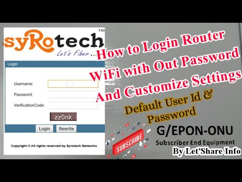 How to Connect Syrotech Router with out Entering Wifi Password||By Let'Share Info.