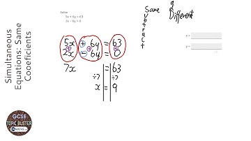 Simultaneous Equations: Same Cooeficients (Grade 5) - OnMaths GCSE Maths Revision