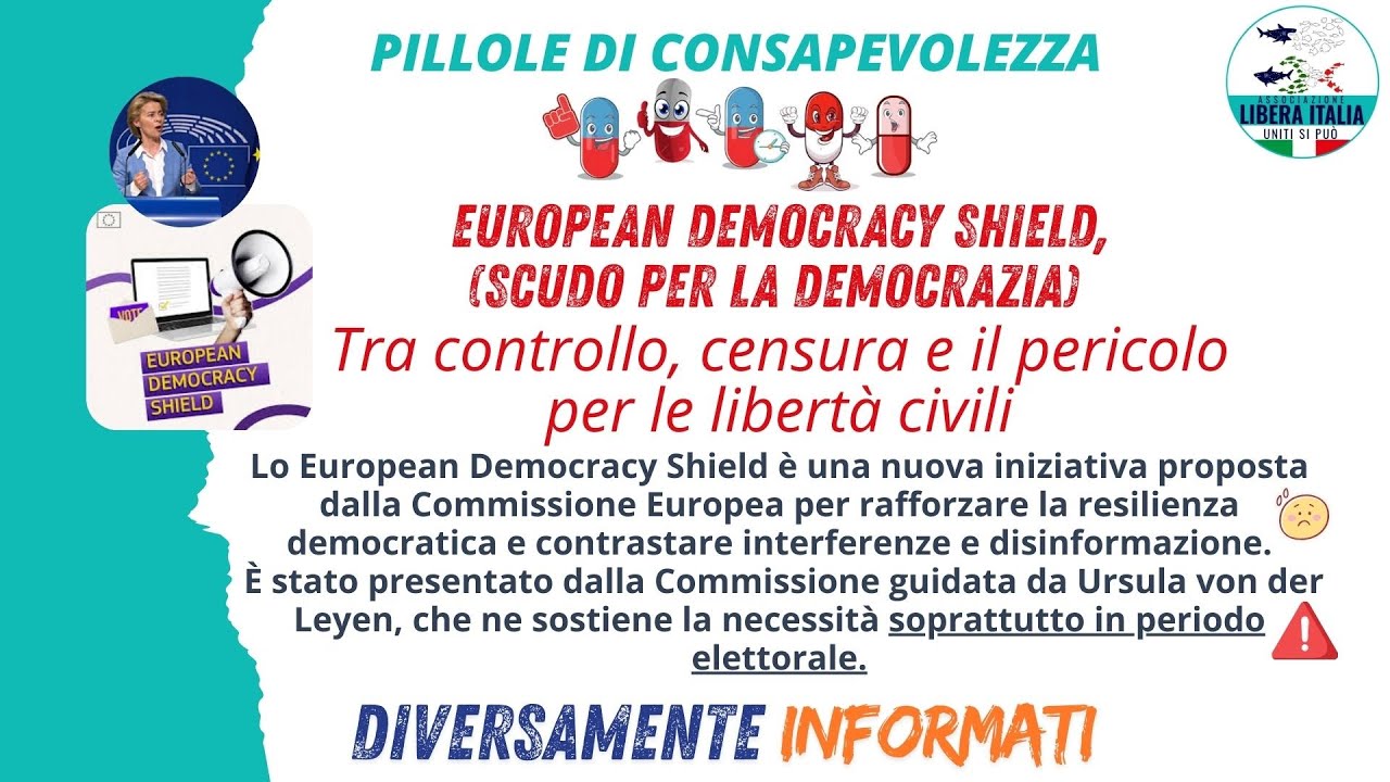 26^ Pillola: European Democracy Shield - Scudo per la Democrazia, libertà o controllo e censura?