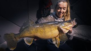 The FATTEST Walleye I've Ever Seen! (Ice Camping Pays Off)