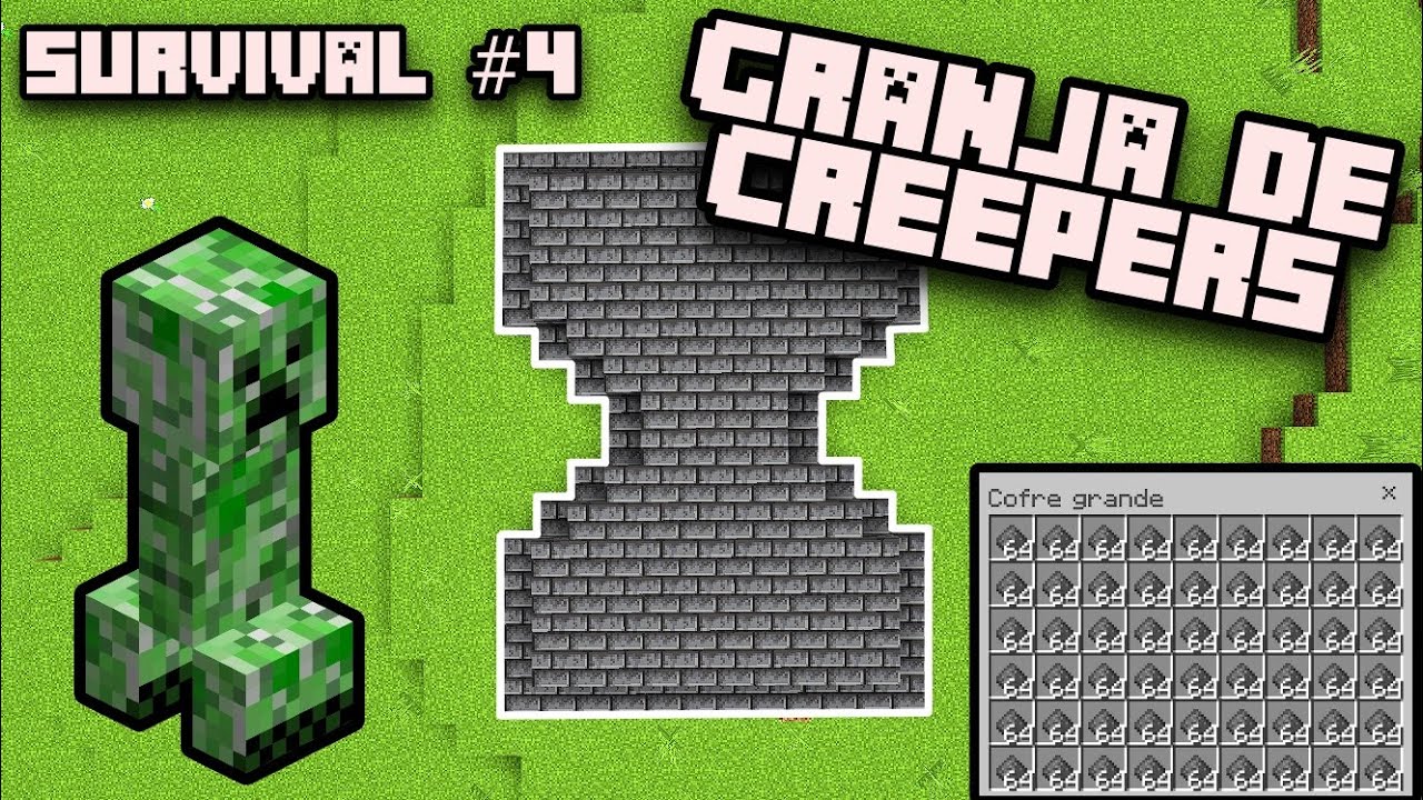 Hice La GRANJA DE CREEPERS mas FACIL Y COMPACTA en Minecraft Bedrock Minecraft Survival 4