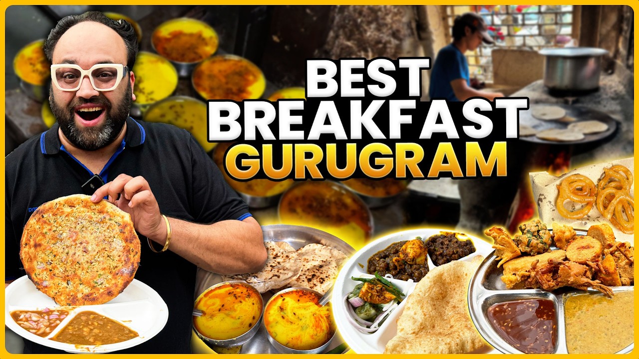 Breakfast In Gurugram | Amritsari Kulcha, Chole Bhature, Gandhi Pakode Wala, Pandit Dhaba, Jalebi