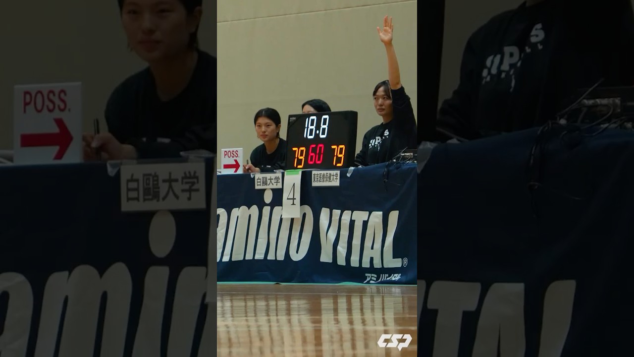 【バスケ】第4Q残り18.8秒 同点。キャプテンが決め切り白鷗大学が優勝!