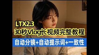 LTX2.3生成30秒vlog长视频完整教程,自动分镜+自动提示词+角色一致性#runninghub
