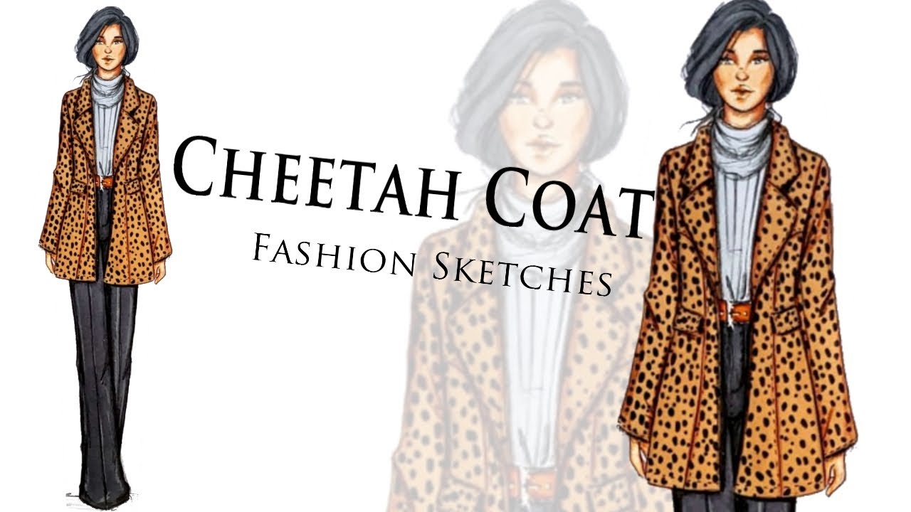 Fashion illustration: how to draw a cheetah print/Coat - YouTube