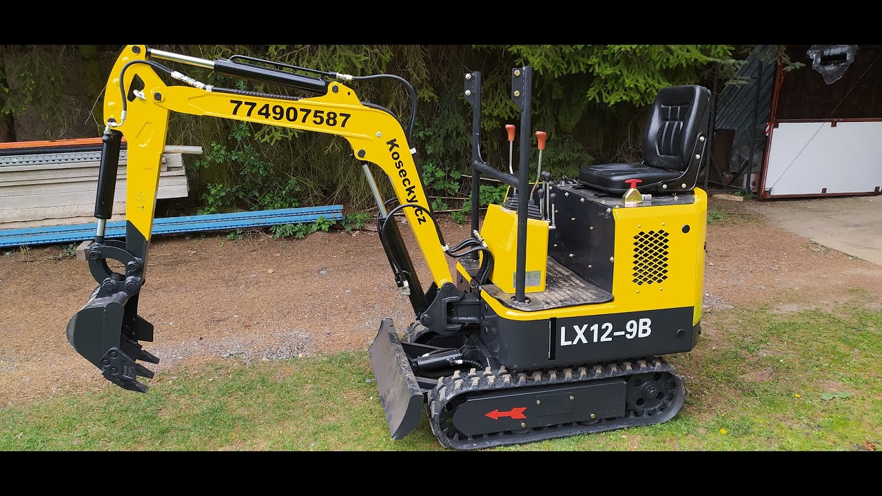 Minibagr lx12-9b - bagrování pařezu