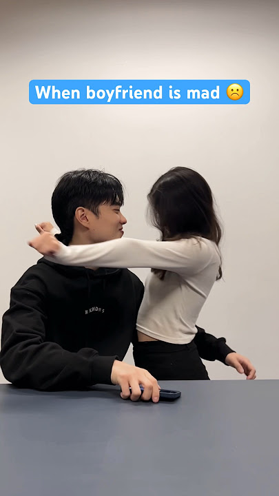 When boyfriend is mad VS girlfriend.. #viral #funny #couple