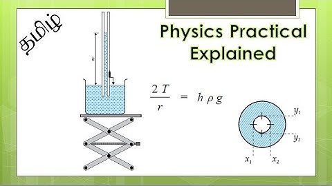 Sri Lanka GCE A/L Physics Experiment 49|Surface Tension of Water by Capillary Rise  Method in Tamil