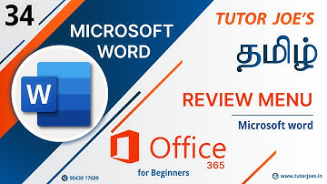 Review Menu in Microsoft Word  in Tamil  | MS Word in Tamil  Office 365