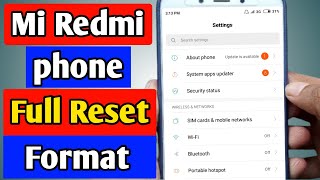 How to reset mi redmi phone || Factory reset mi phone