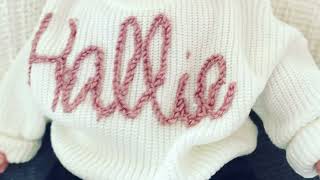 Hand Embroidered Baby/Toddler/Kids Name Sweaters