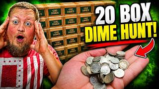 20 BOX DIME HUNT! (MY BIGGEST DIME HUNT EVER)