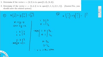 Determine if the vector v is in the span - Linear Algebra