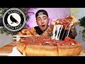 BLACKBIRD PIZZA SHOP MUKBANG | CHICAGO-STYLE CHEESY DEEP DISH PIE PIZZA + BUFFALO WINGS