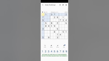 18 NOVEMBER 2020 - SUDOKU DAILY CHALLENGE