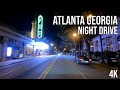 Atlanta, Georgia - Night Drive 4K