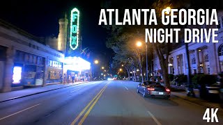 Atlanta Georgia  Night Drive 4k